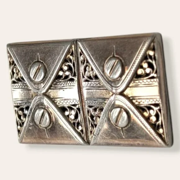 Vintage Rectangular Perfume Brooch - Picture 2 of 6